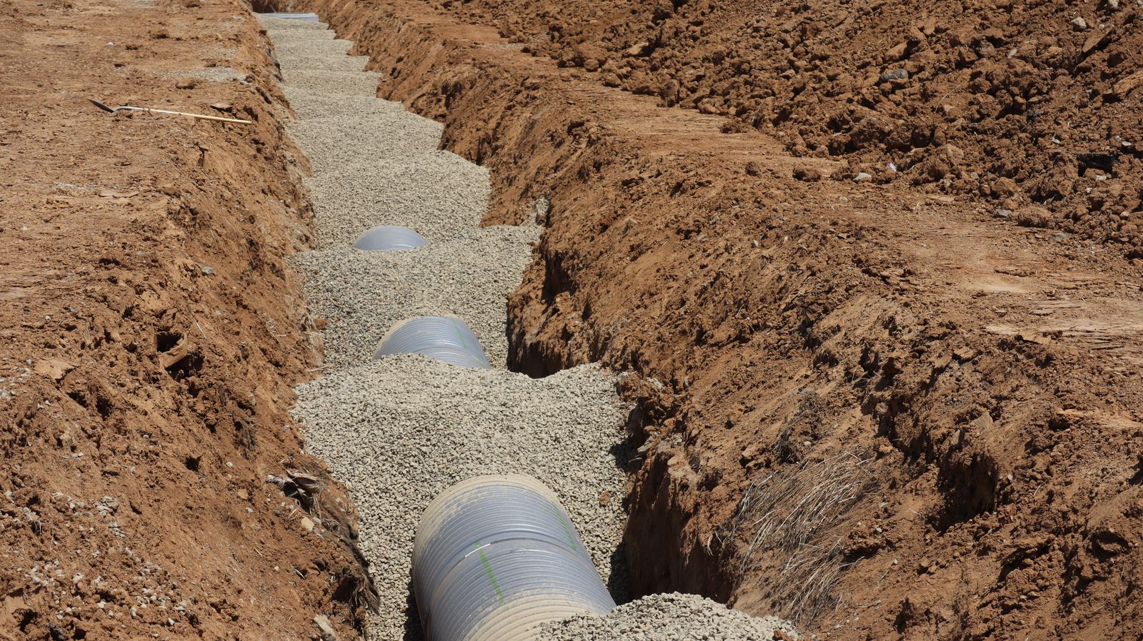Natural gas pipeline under construction